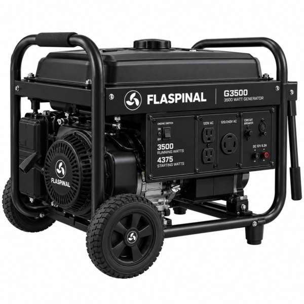 Flaspinal G3500 3500W Portable Generator, Gas Powered, Manual Start